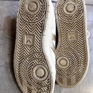 Veja White & Gold V-10 Sneakers